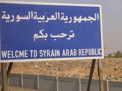 Syrian welcome sign